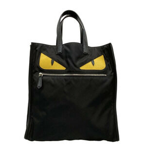 FENDI Bag Bugs Tote Black Yellow Leather